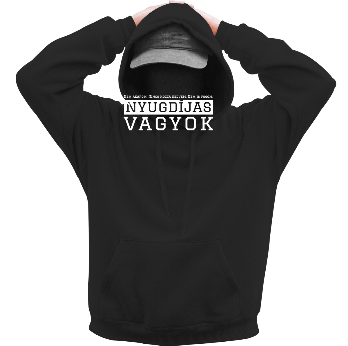 Kapucnis belebújós pulóver