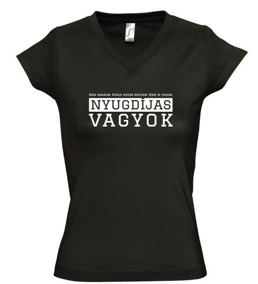 Női V nyakú póló