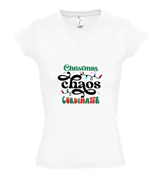 Női V nyakú póló