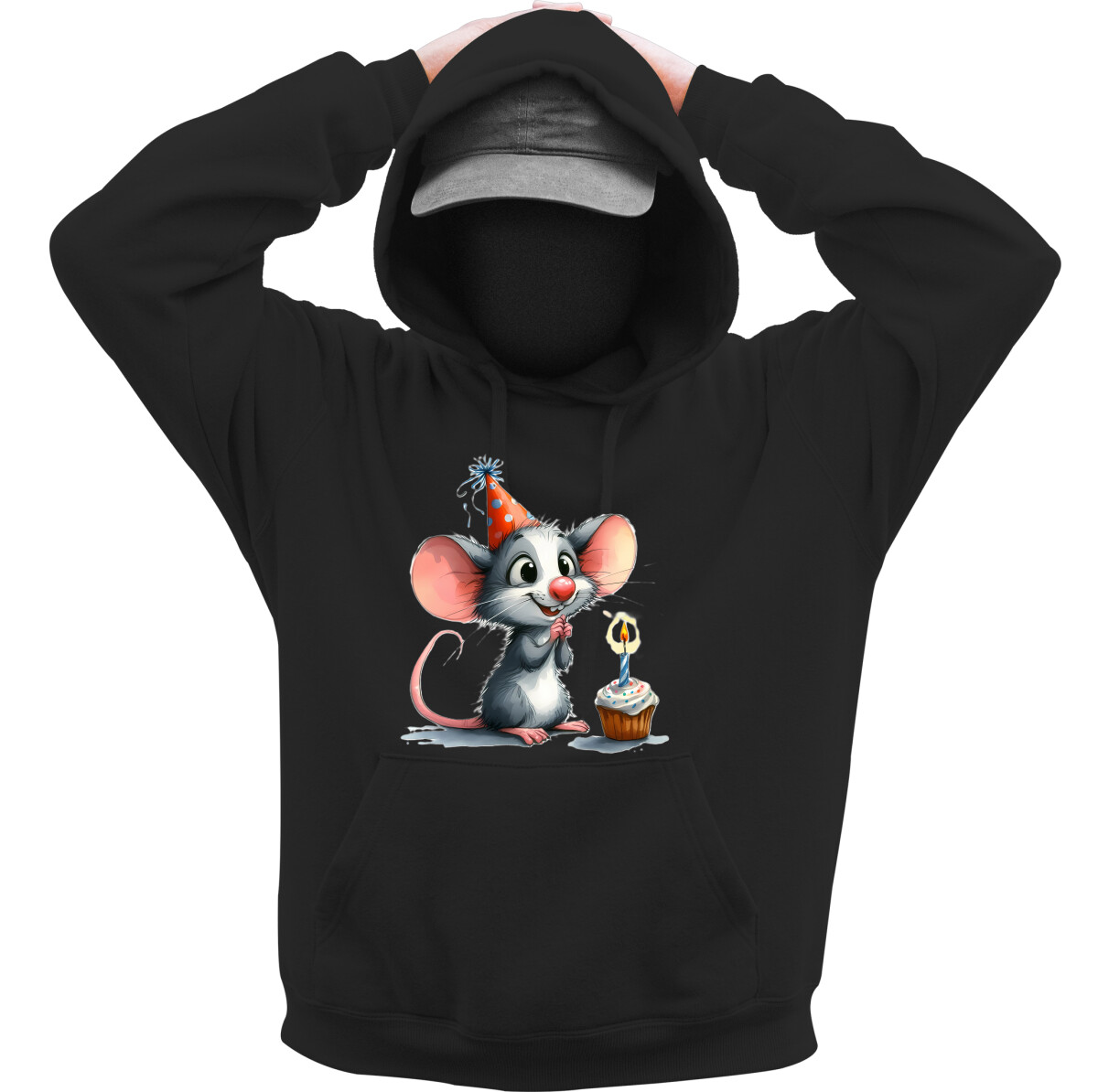 Kapucnis belebújós pulóver