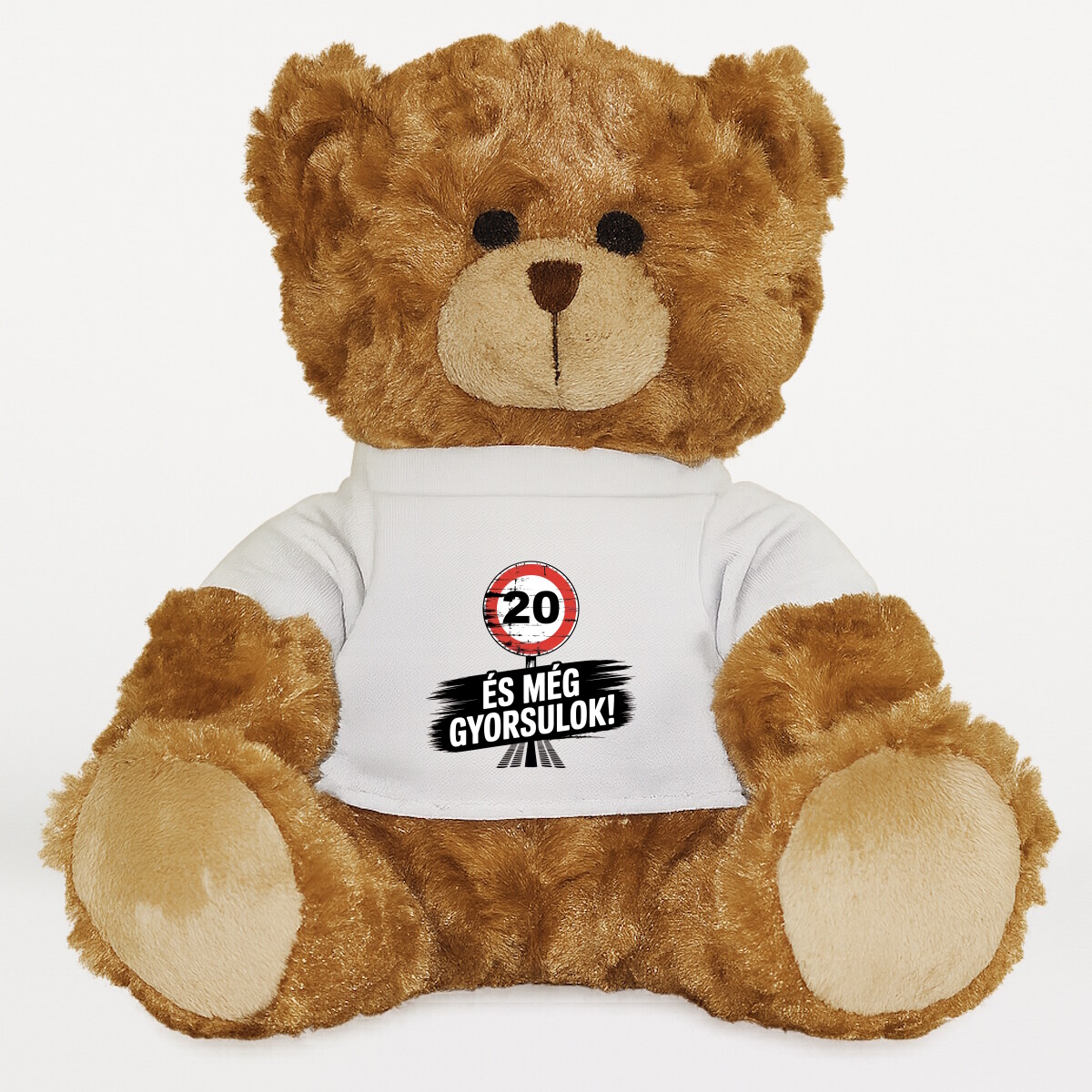 Plüssmaci egyedi pólóval