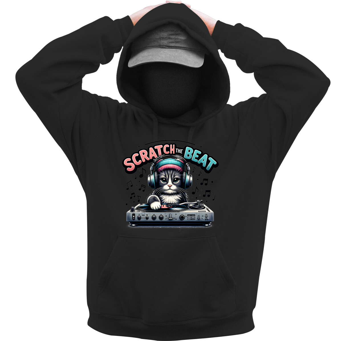 Kapucnis belebújós pulóver