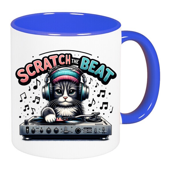 Színes fülű és belsejű bögre