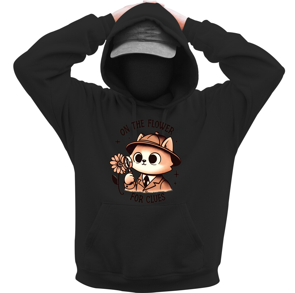 Kapucnis belebújós pulóver