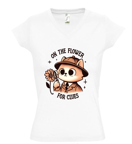 Női V nyakú póló