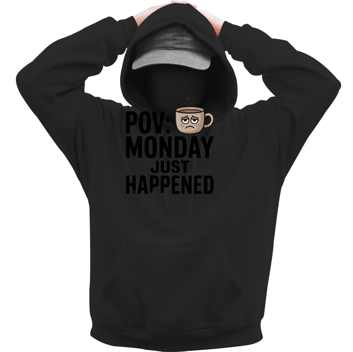 Kapucnis belebújós pulóver