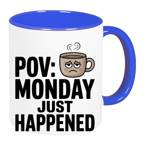 Színes fülű és belsejű bögre