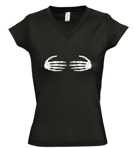 Női V nyakú póló