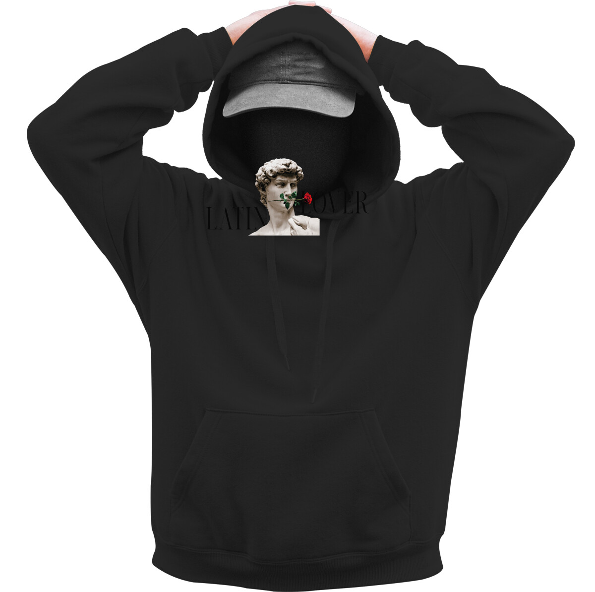 Kapucnis belebújós pulóver