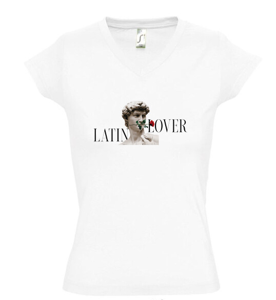 Női V nyakú póló