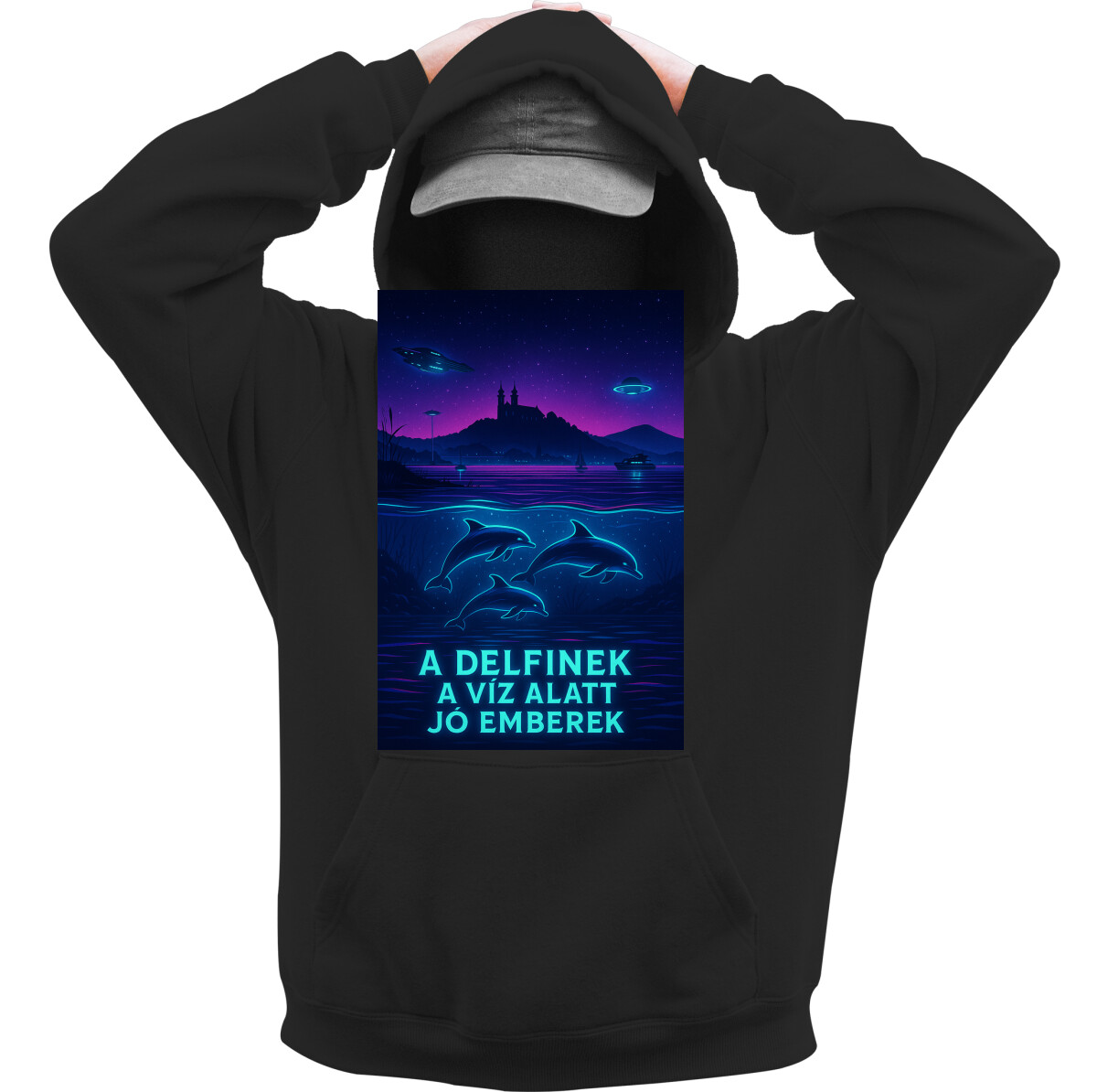 Kapucnis belebújós pulóver