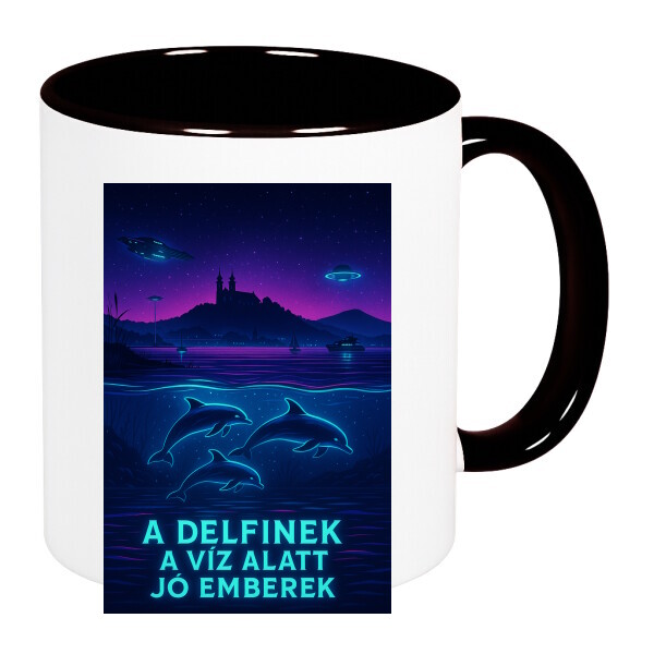 Színes fülű és belsejű bögre