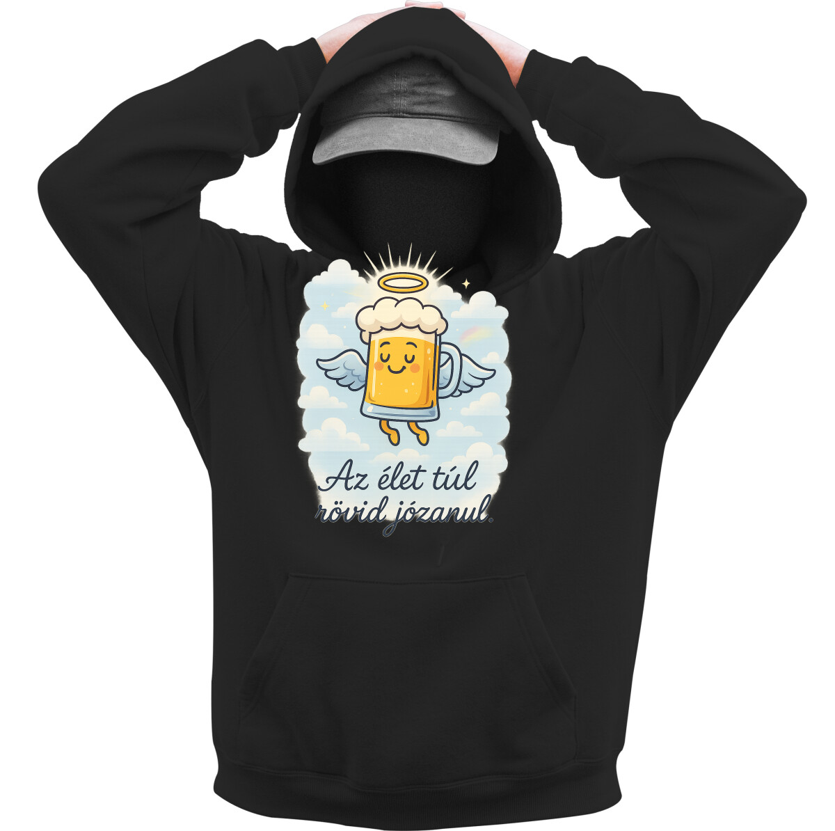 Kapucnis belebújós pulóver