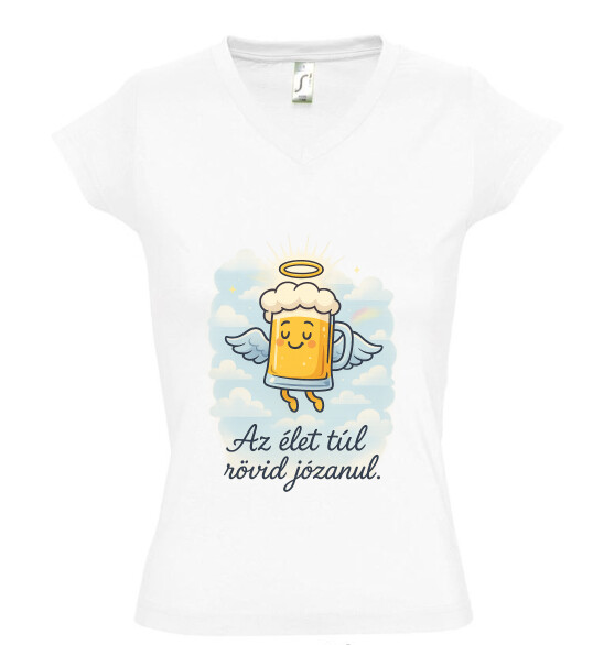 Női V nyakú póló