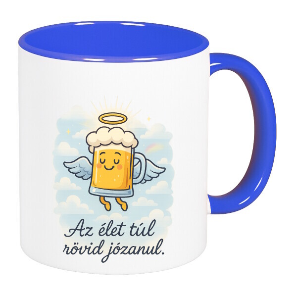 Színes fülű és belsejű bögre