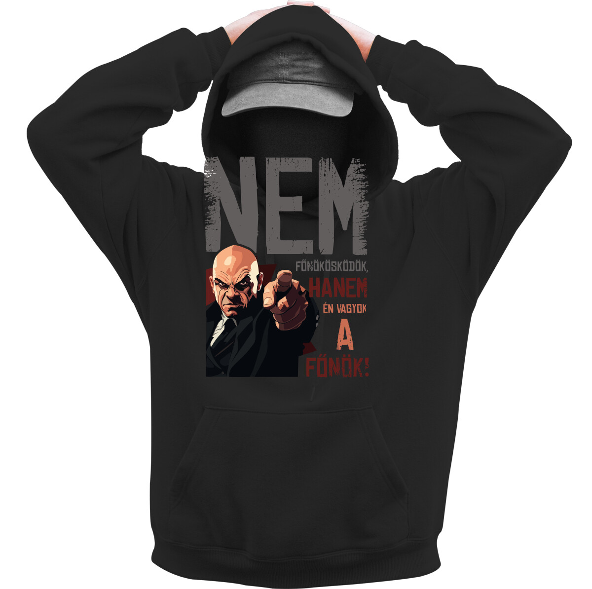 Kapucnis belebújós pulóver