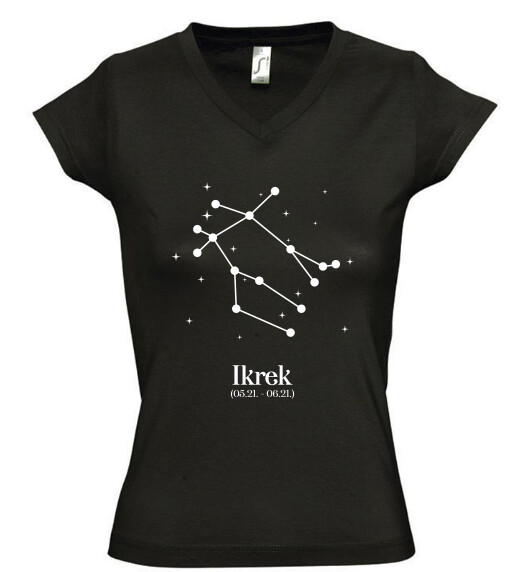 Női V nyakú póló