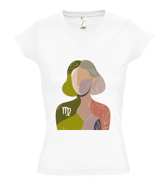 Női V nyakú póló