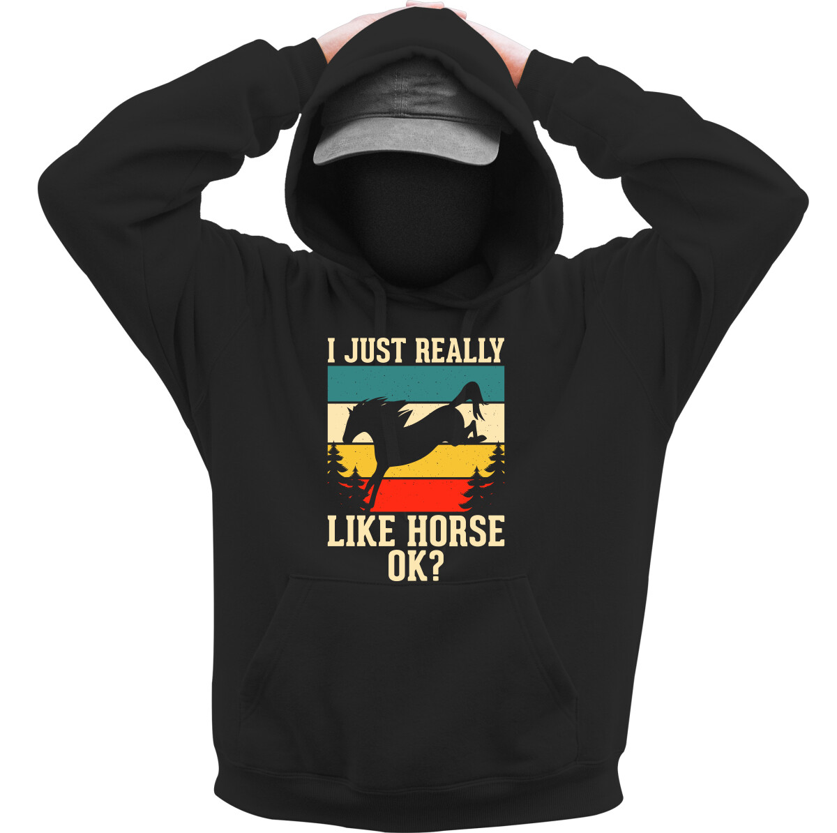 Kapucnis belebújós pulóver