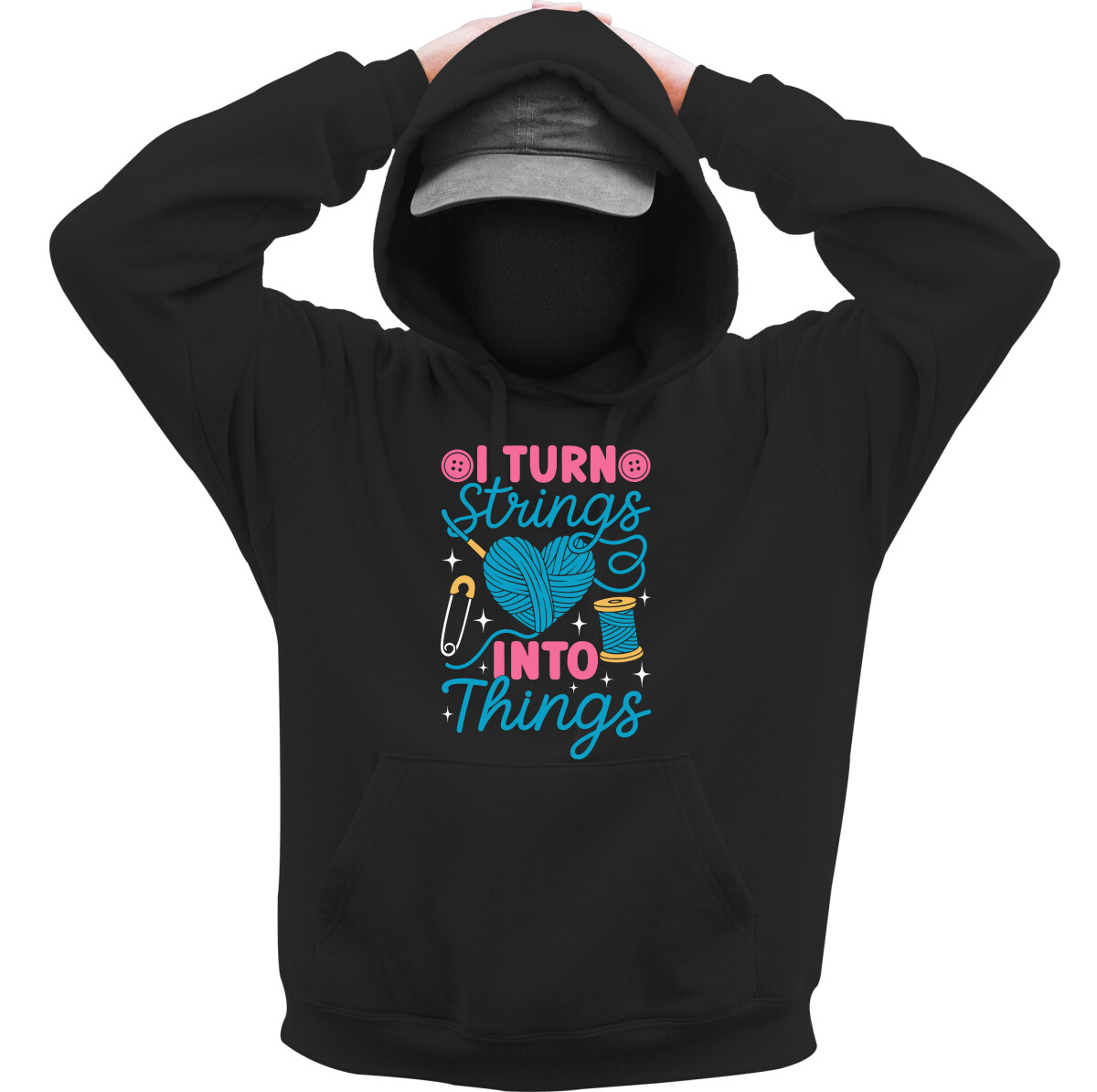 Kapucnis belebújós pulóver