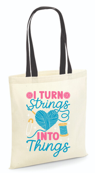 Vászontáska - színes fülű 