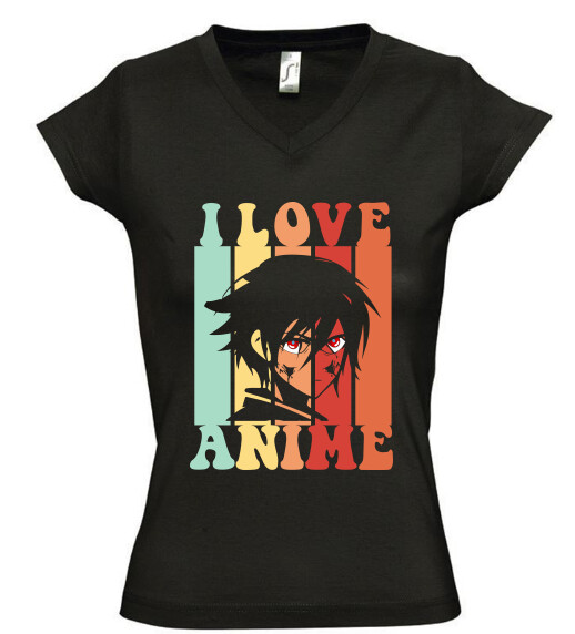 Női V nyakú póló