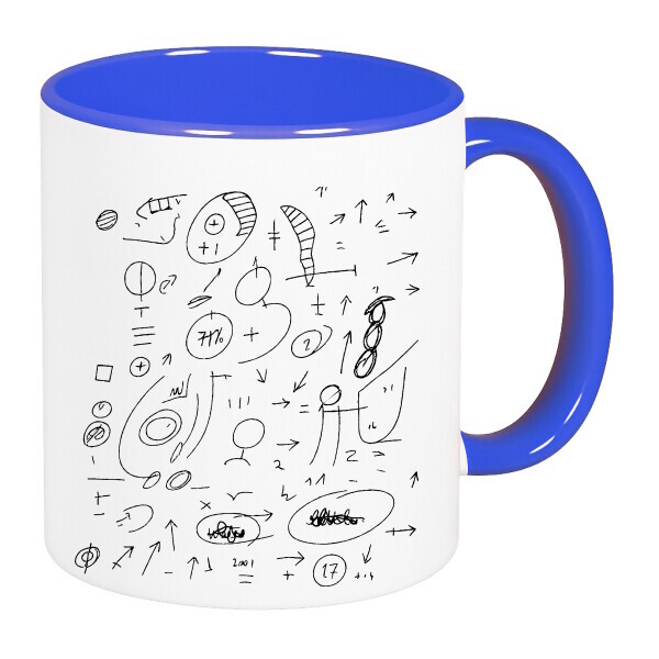 Színes fülű és belsejű bögre