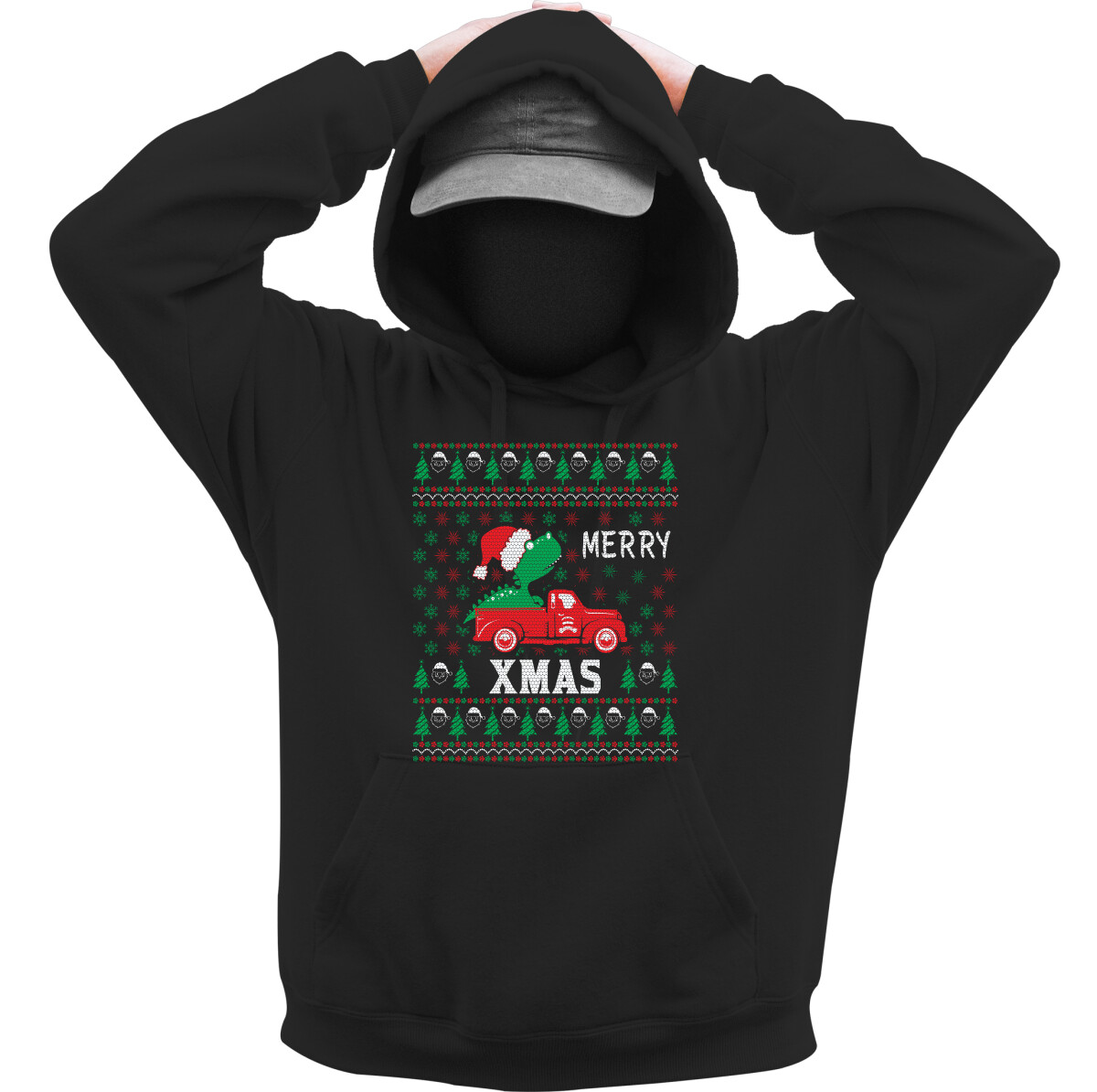 Kapucnis belebújós pulóver