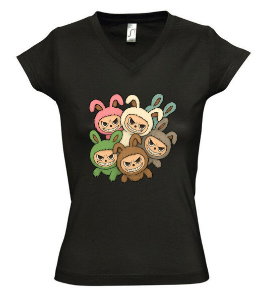 Női V nyakú póló