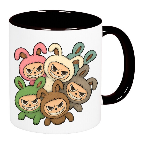 Színes fülű és belsejű bögre