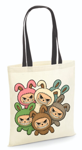 Vászontáska - színes fülű 