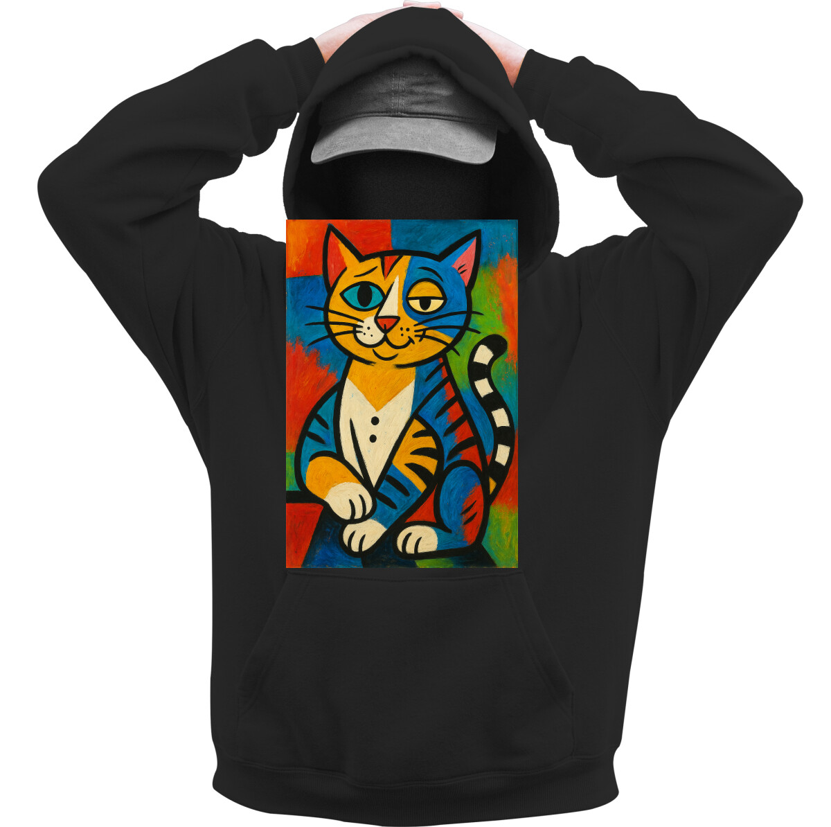 Kapucnis belebújós pulóver