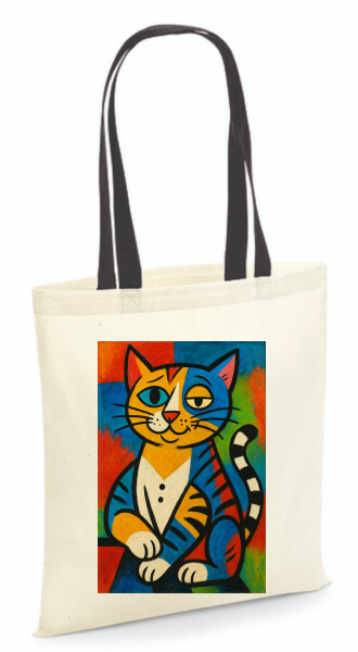 Vászontáska - színes fülű 