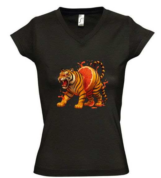 Női V nyakú póló