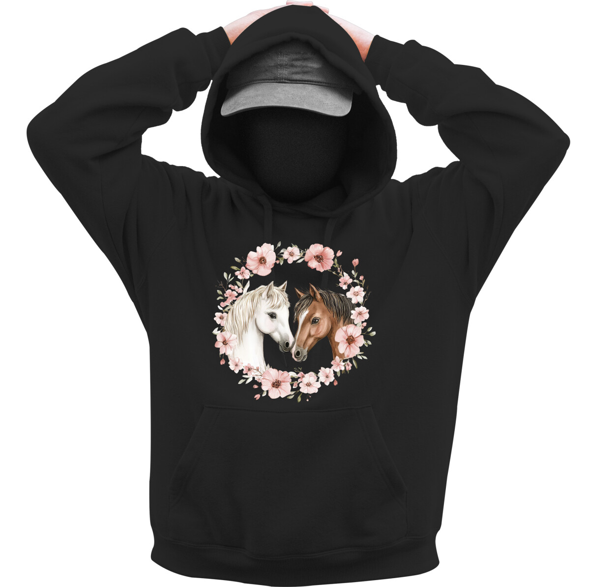 Kapucnis belebújós pulóver