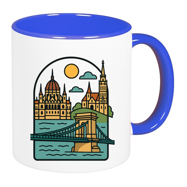 Színes fülű és belsejű bögre