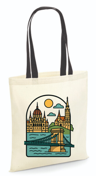 Vászontáska - színes fülű 