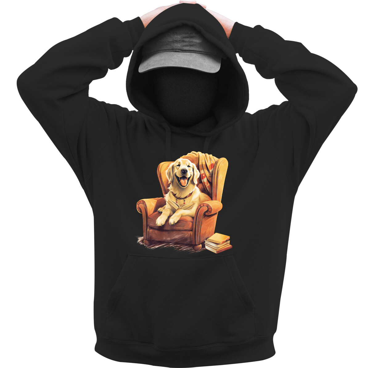 Kapucnis belebújós pulóver