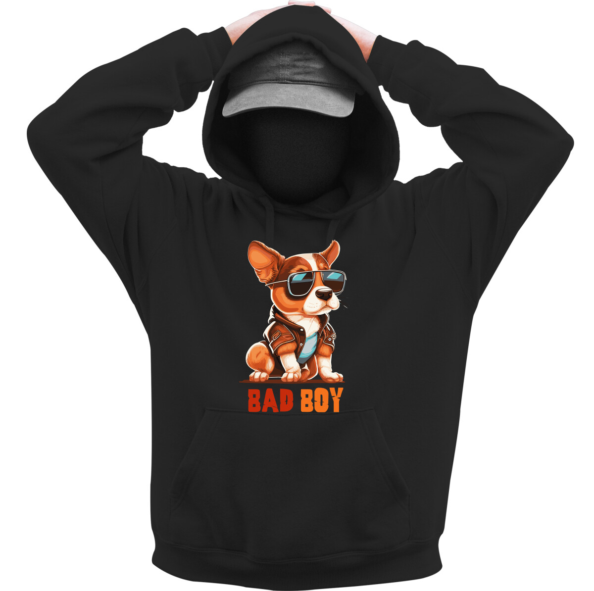 Kapucnis belebújós pulóver