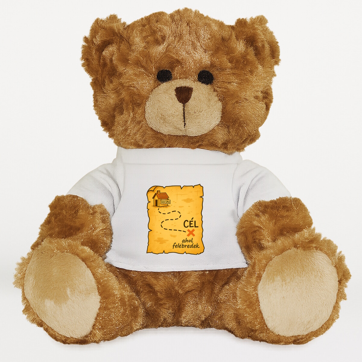 Plüssmaci egyedi pólóval