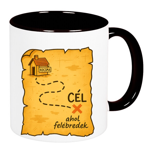 Színes fülű és belsejű bögre