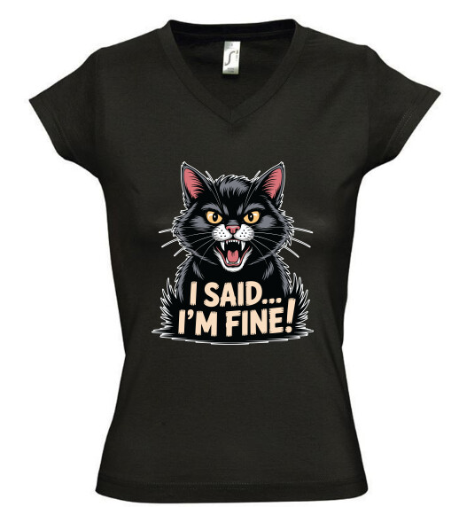 Női V nyakú póló