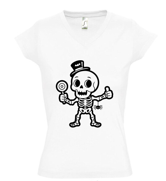 Női V nyakú póló