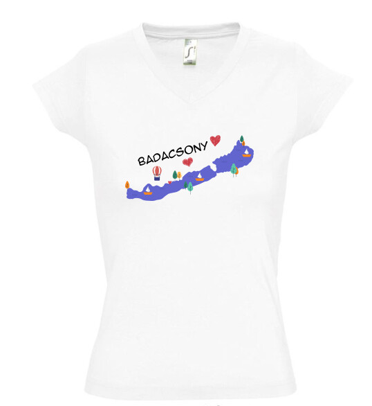 Női V nyakú póló