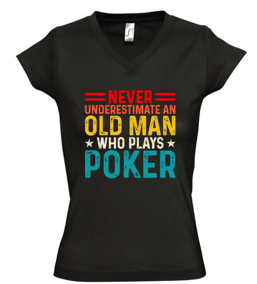 Női V nyakú póló