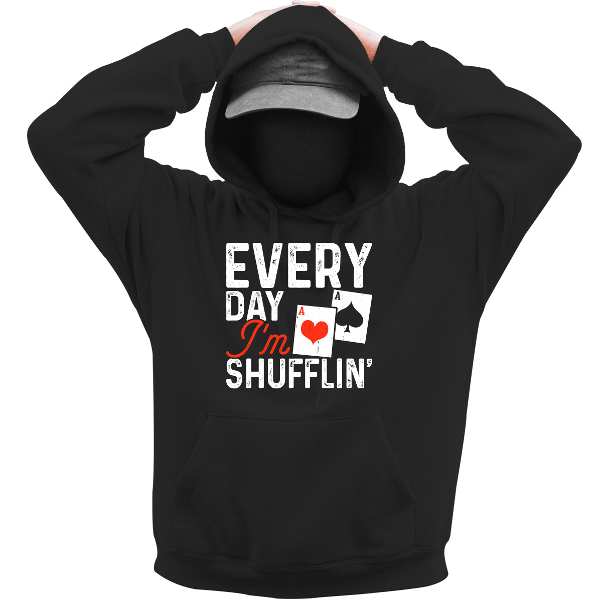 Kapucnis belebújós pulóver