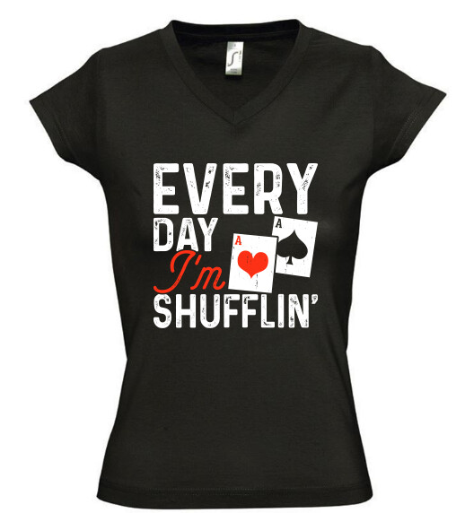 Női V nyakú póló