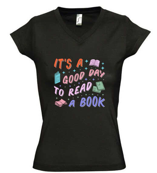 Női V nyakú póló