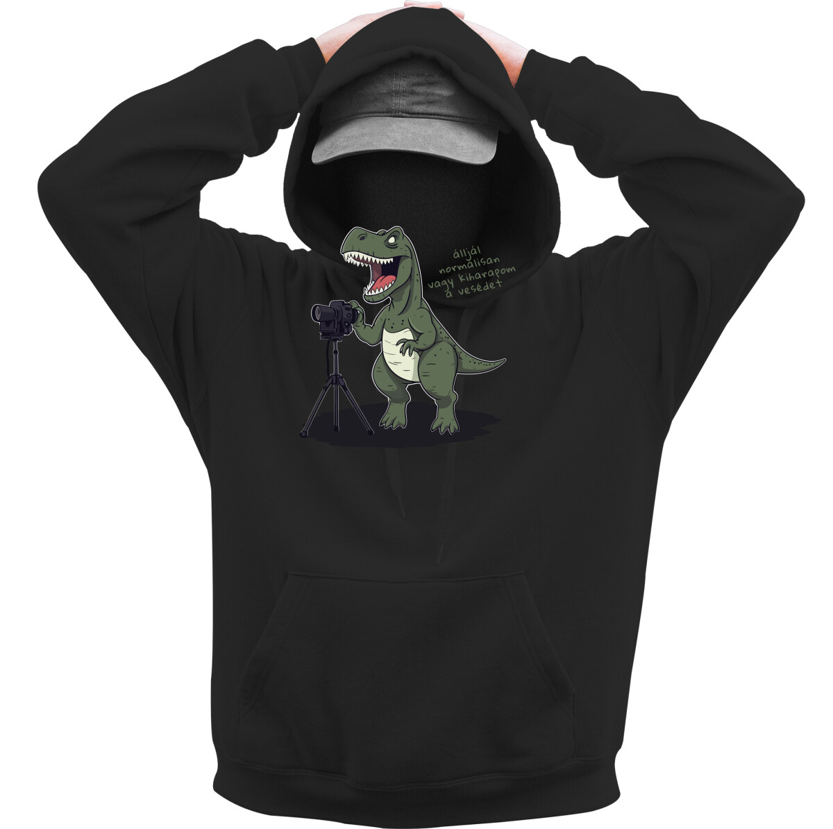 Kapucnis belebújós pulóver