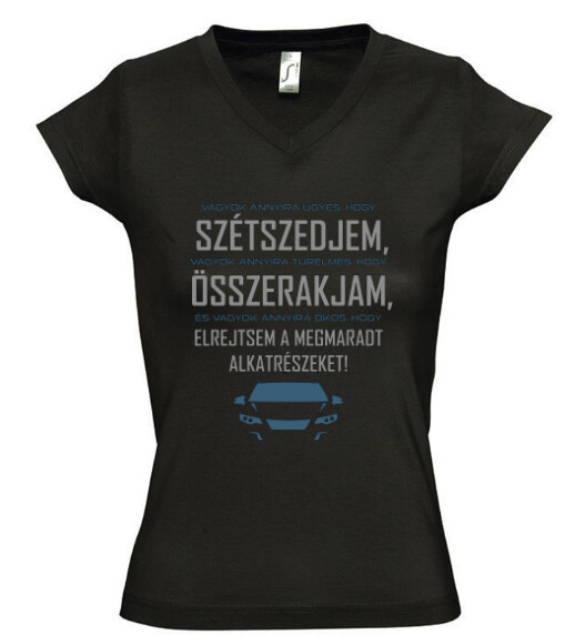 Női V nyakú póló